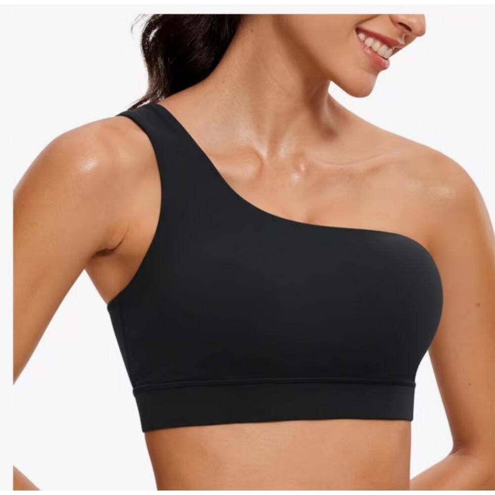 CRZ Yoga Womens One Shoulder Sports Bra, M